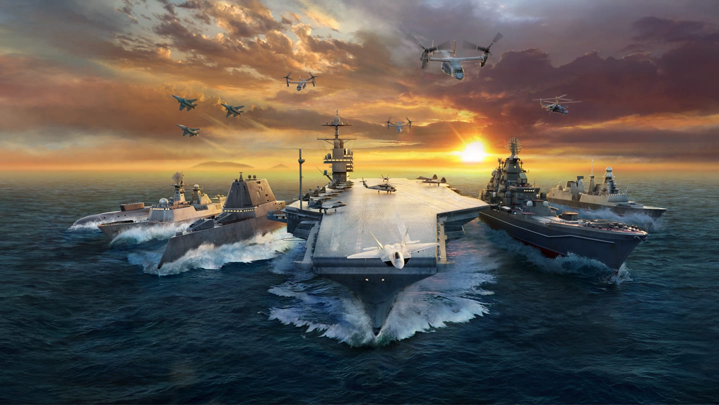 Modern Warships naval battle scene